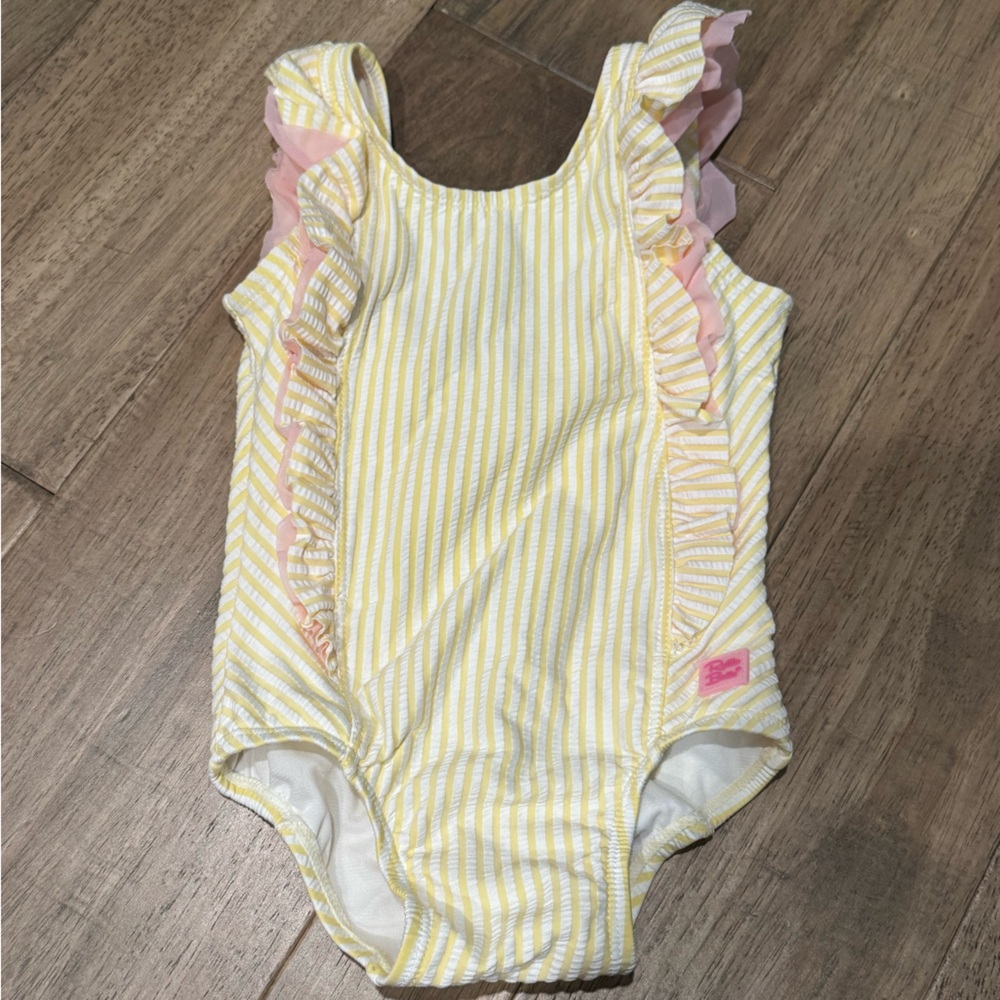 18-24 month RuffleButts Striped seersucker one piece bathing suit swim suit